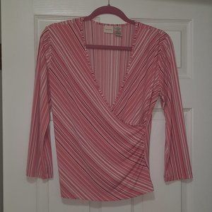 Merona Pink Striped Blouse